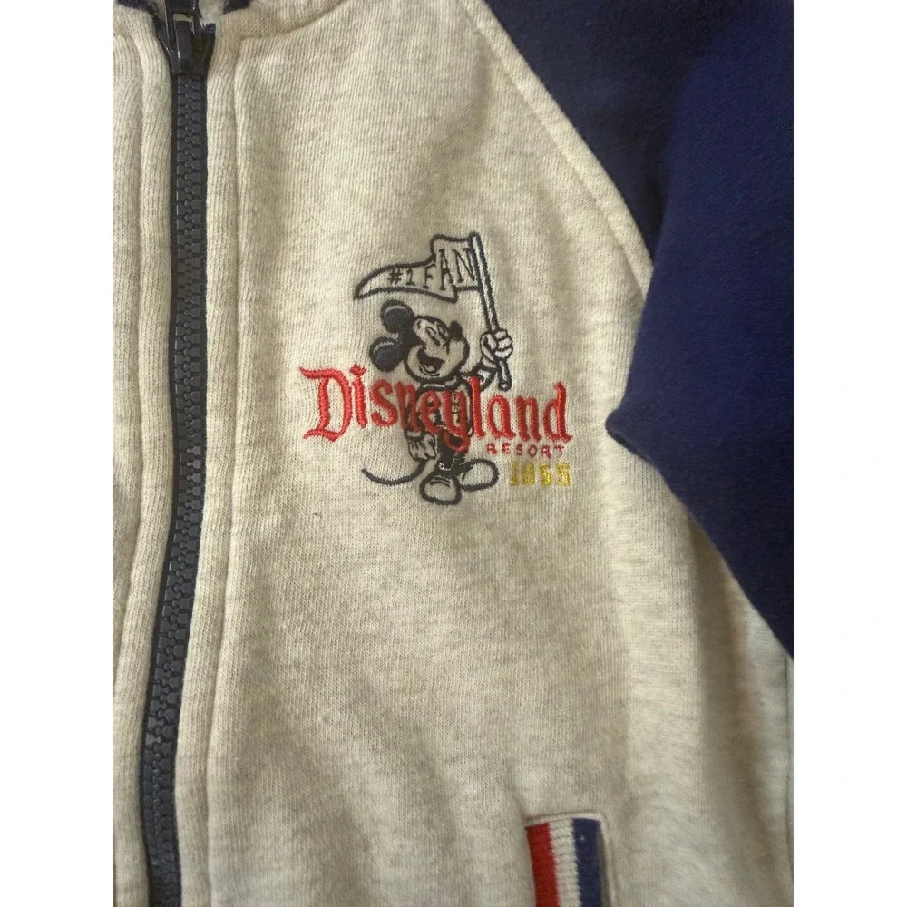 Disney Parks Disneyland Resort Mickey Mouse Varsity Bomber‎ Jacket Gray Blue XS